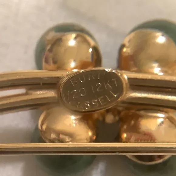 Vintage Burt Cassell 12K GF Jade And Pearl Set - Picture 5 of 6